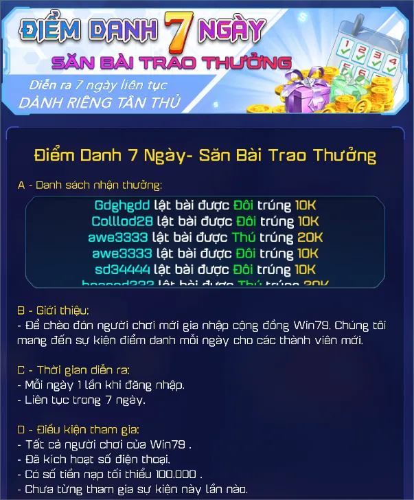 chương trình khuyến mãi win79